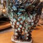 Vintage McCoy Grape Cluster Double Well Flower Vase 11" By 6"