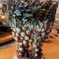 Vintage McCoy Grape Cluster Double Well Flower Vase 11" By 6"