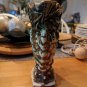 Vintage McCoy Grape Cluster Double Well Flower Vase 11" By 6"