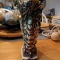 Vintage McCoy Grape Cluster Double Well Flower Vase 11" By 6"