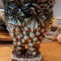 Vintage McCoy Grape Cluster Double Well Flower Vase 11" By 6"