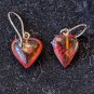 Vintage Sterling Amber Heart Earings