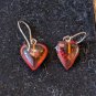 Vintage Sterling Amber Heart Earings