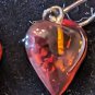 Vintage Sterling Amber Heart Earings