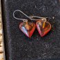 Vintage Sterling Amber Heart Earings