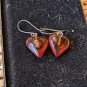Vintage Sterling Amber Heart Earings