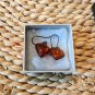 Vintage Sterling Amber Heart Earings