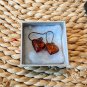 Vintage Sterling Amber Heart Earings