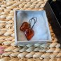 Vintage Sterling Amber Heart Earings