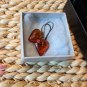 Vintage Sterling Amber Heart Earings
