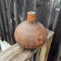 African Gourd Hand Carved  Folk Art About 10" Elephants & Rhinos Made in Kenya