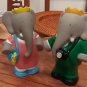 Vintage 90s King Babar & Queen Celeste Brunhoff Rubber Figurines Aprox 4" Tall