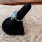 Unique Square Silver Tone And Turquoise Ring Size 8