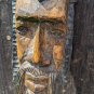Slender Elongated Primitive Bearded Real Wood Carved Man Mask Wall Hanging 2 Ft