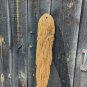 Slender Elongated Primitive Bearded Real Wood Carved Man Mask Wall Hanging 2 Ft