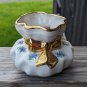 Vintage Odd Shaped Holley Ross Distinguished China With 22k Covered Ribbon Vase