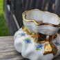 Vintage Odd Shaped Holley Ross Distinguished China With 22k Covered Ribbon Vase
