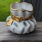 Vintage Odd Shaped Holley Ross Distinguished China With 22k Covered Ribbon Vase