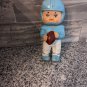 6.5" Iwai Light Blue Football Player Baby Rubber Squeaky Doll 1971 Korea Signed