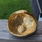 Vintage Holley Ross Distinguished China 22k Gold Covered Handled Basket USA