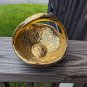 Vintage Holley Ross Distinguished China 22k Gold Covered Handled Basket USA