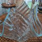 Vintage Blue Swirl Glass Candy Dish