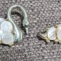 Mother & Daughter Swan Brooches With Mother Of Pearl And Metal Silver Tone