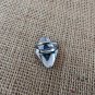 Large Turquoise Over Silver Tone Cocktail Ring Size Seven