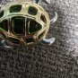 Metal And Green Glass Turtle Brooch Silver And Gold Tone