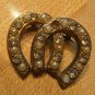 True Vintage 1950s Double Horseshoe Brooch