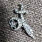 Shriner Brooch Excellent Detailed Rhinestone On Metal