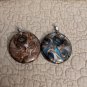 Two 18k GP Round Swirl Glass 2" Diameter Pendants
