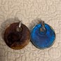 Two 18k GP Round Swirl Glass 2" Diameter Pendants