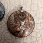 Two 18k GP Round Swirl Glass 2" Diameter Pendants