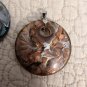 Two 18k GP Round Swirl Glass 2" Diameter Pendants