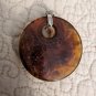 Two 18k GP Round Swirl Glass 2" Diameter Pendants
