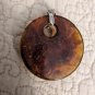 Two 18k GP Round Swirl Glass 2" Diameter Pendants