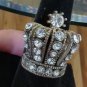 Vintage Royal Crown Ring Size 7 Rhinestone