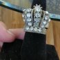 Vintage Royal Crown Ring Size 7 Rhinestone