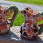 Two(!) Mason’s Ironstone Imari Pitchers With Hydra Handles Multicolor Lively 6"
