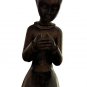 Vintage Solid Wood Beautiful Young Meditating Woman Statue 17"X8" With Wood Base