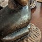 Vintage Solid Wood Beautiful Young Meditating Woman Statue 17"X8" With Wood Base
