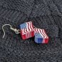 Wood Block American Flag Earings