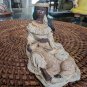 Beautiful Maiden With Deer In Lap Resin 4" Figurine