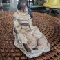 Beautiful Maiden With Deer In Lap Resin 4" Figurine