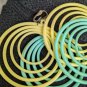 Vintage Seventies Spiral Loops Large Plastic Earings
