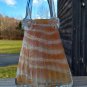 Vintage Hand Blown Glass Purse Shaped Vase Planter Pink & White