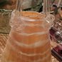 Vintage Hand Blown Glass Purse Shaped Vase Planter Pink & White