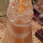 Vintage Hand Blown Glass Purse Shaped Vase Planter Pink & White