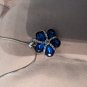 Sapphire Blue And Crystal Clear Rhinestones Flower Necklace
